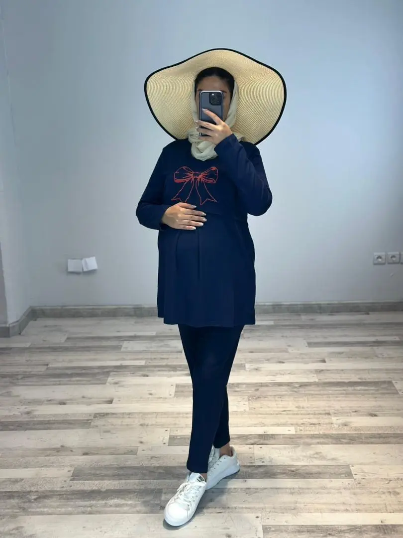 ست بلوز و شلوار طرح پاپيون(كد ٧٥٧)