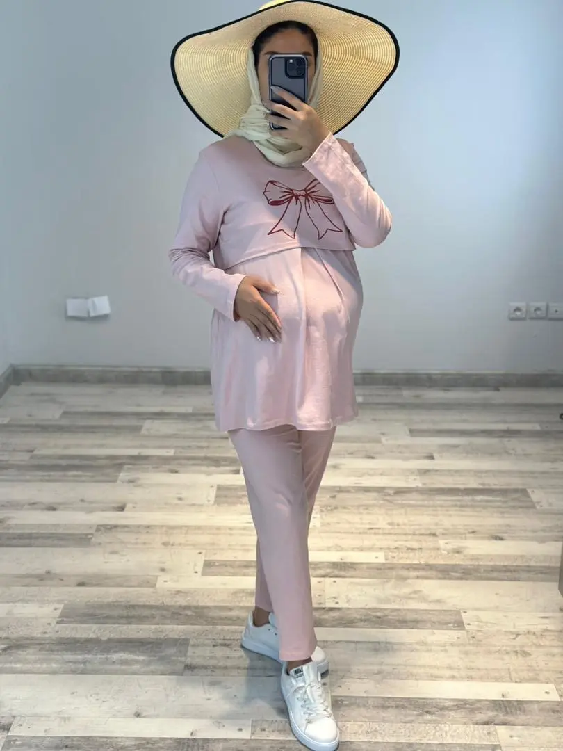 ست بلوز و شلوار طرح پاپيون(كد ٧٥٧)