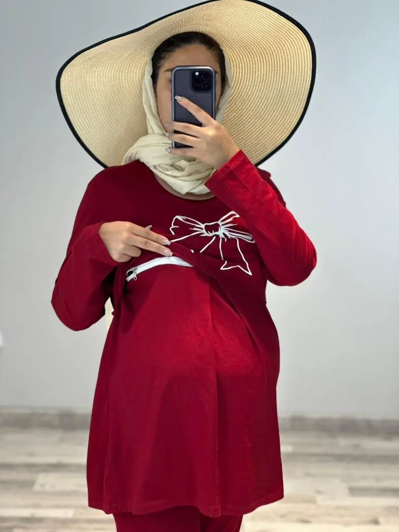 ست بلوز و شلوار طرح پاپيون(كد ٧٥٧)