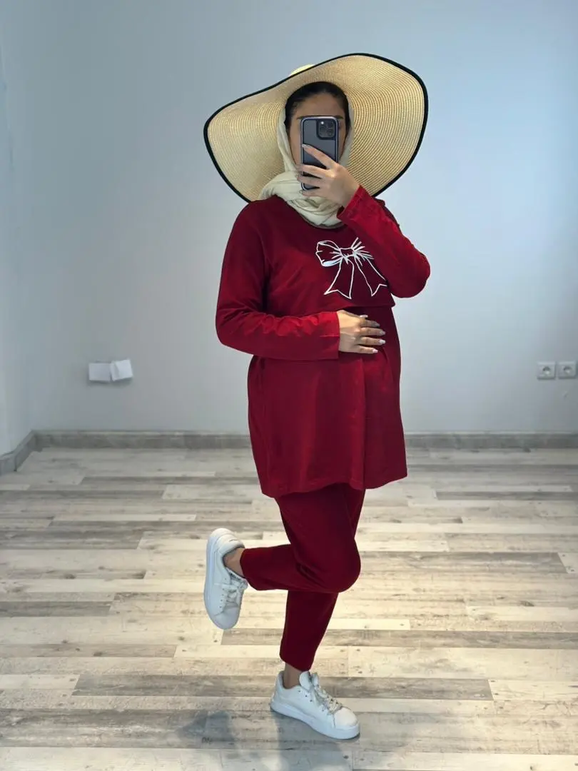 ست بلوز و شلوار طرح پاپيون(كد ٧٥٧)