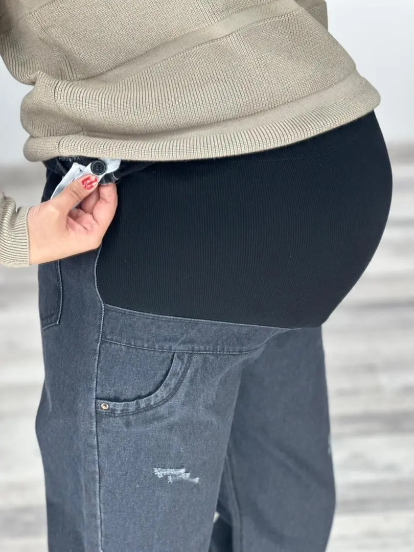 شلوار جين نيم بگ بارداري(كد ٧٦٦)