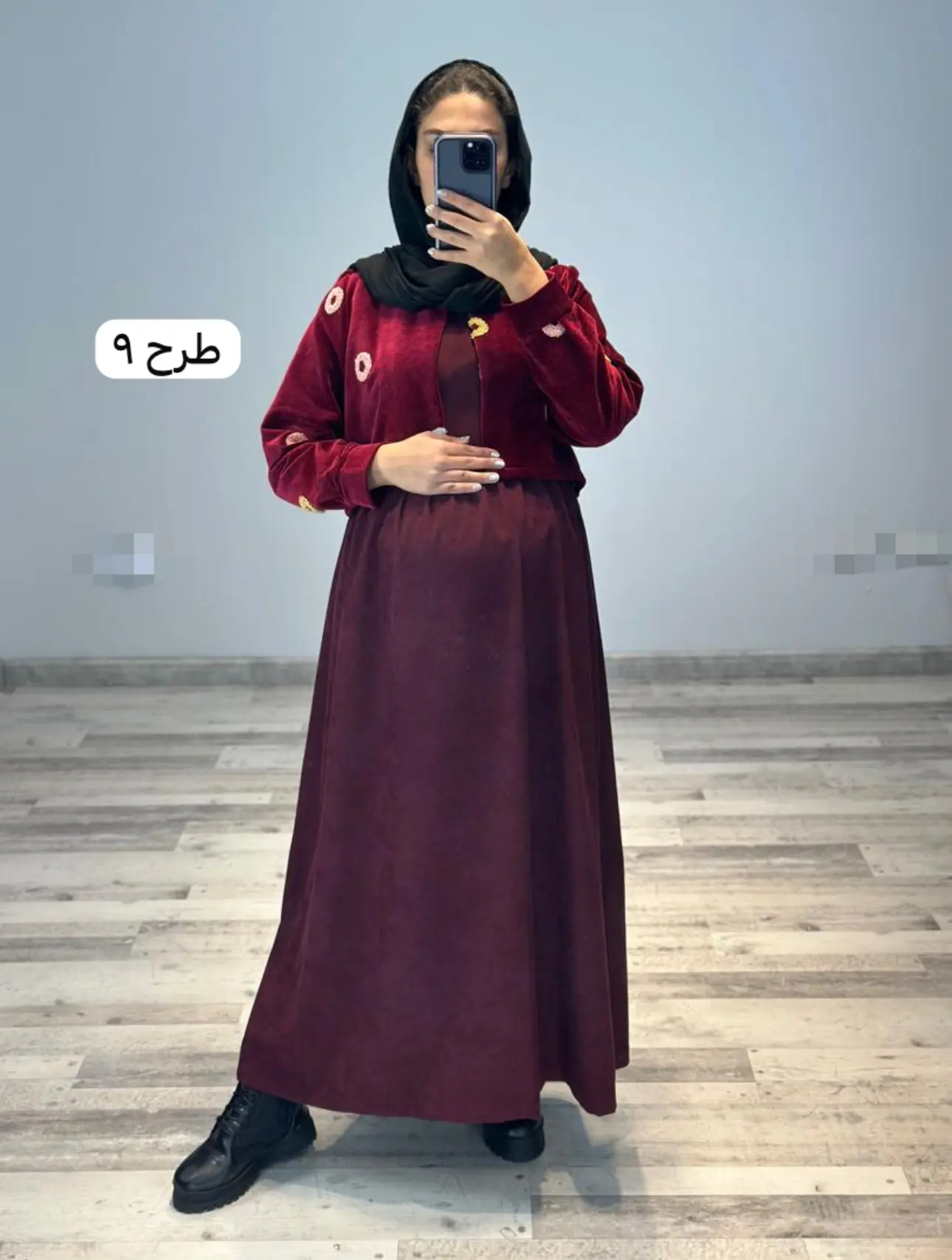 ست کت و سارافون مخمل کبریتی خامه دوزی(کد 679)