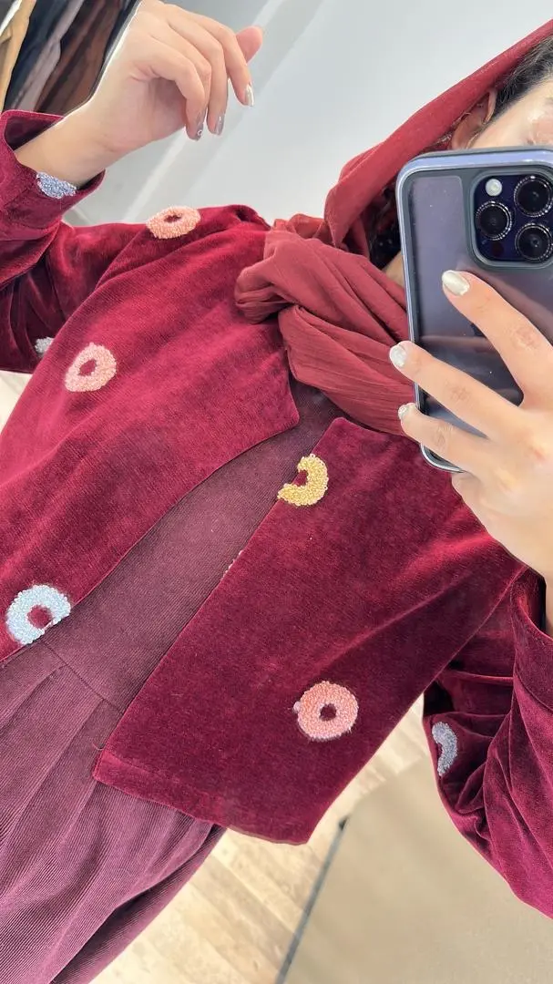 ست کت و سارافون مخمل کبریتی خامه دوزی(کد 679)