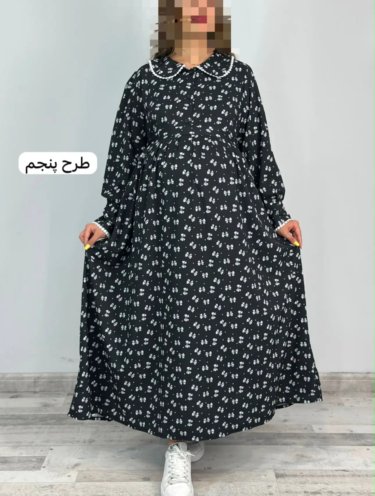 پیراهن مانتویی بارداری شیردهی آترین کد 885