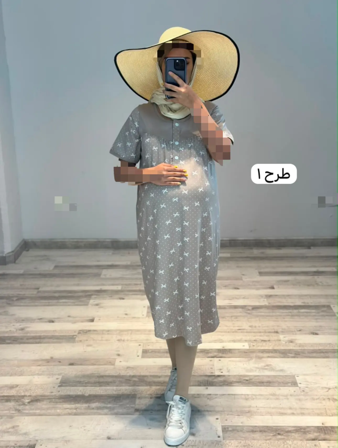 پیراهن بارداری پاپیون استین کوتاه(کد ٨٨٩)