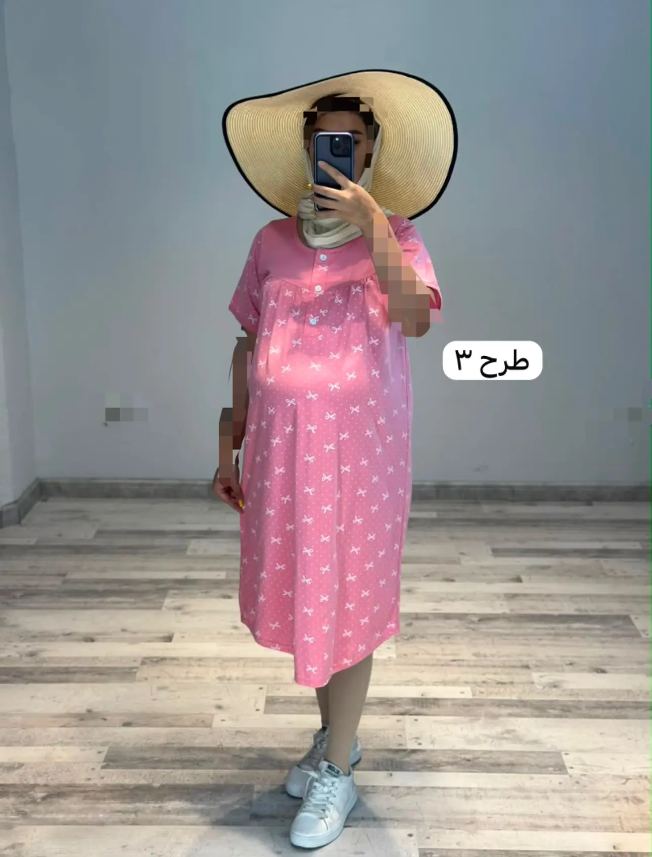 پیراهن بارداری پاپیون استین کوتاه(کد ٨٨٩)