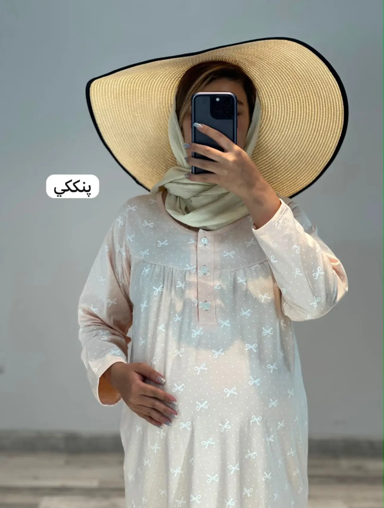 پیراهن بارداری پاپیون استین بلند(کد ٨٩٠)