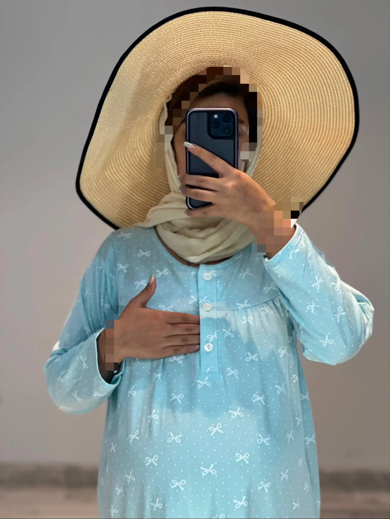 پیراهن بارداری پاپیون استین بلند(کد ٨٩٠)