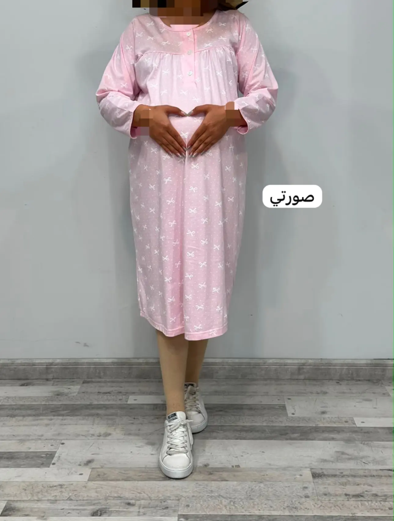 پیراهن بارداری پاپیون استین بلند(کد ٨٩٠)