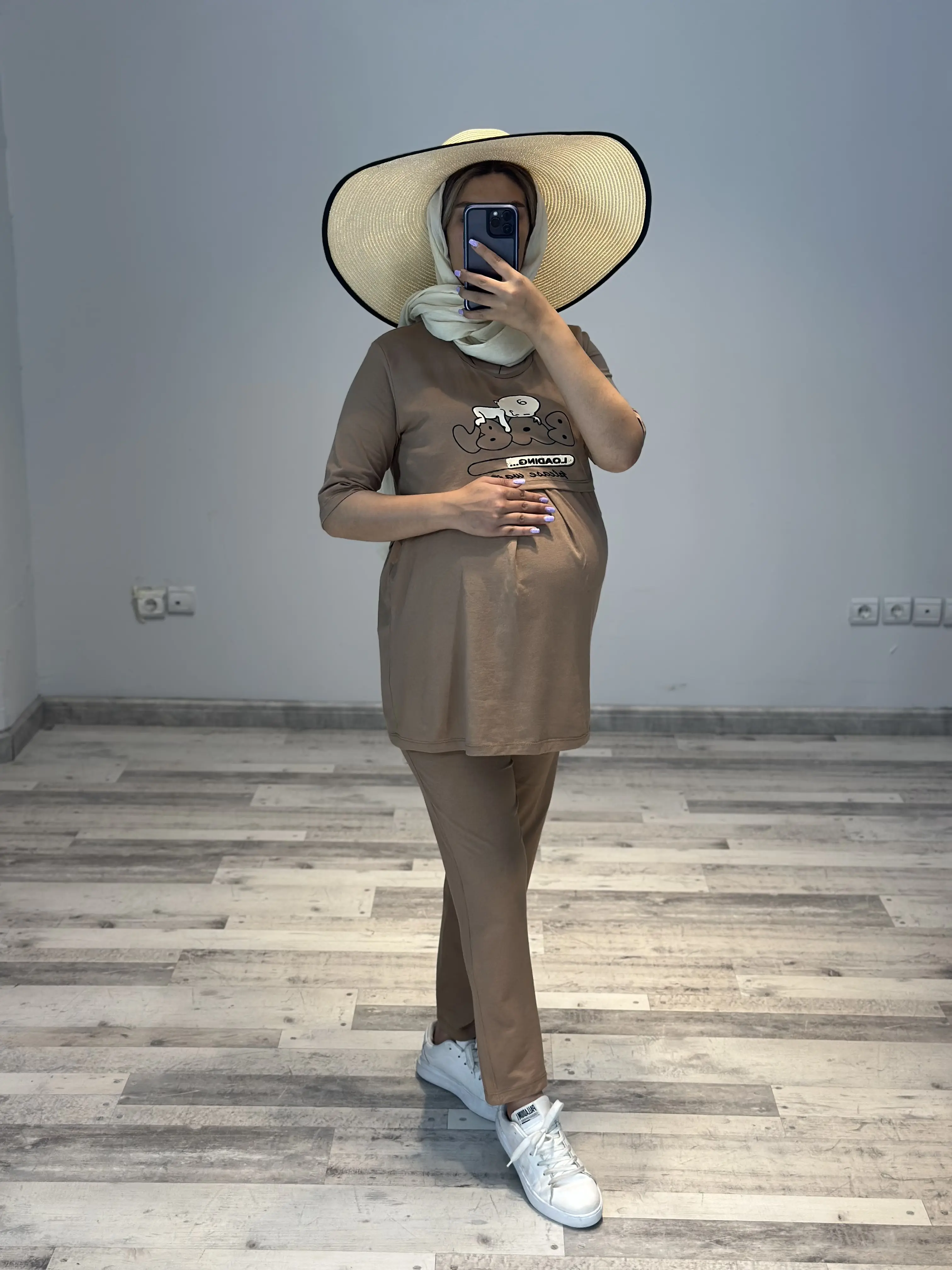 ست بلوز و شلوار بارداری و شیردهی لودینگ استین کوتاه(کد 628)