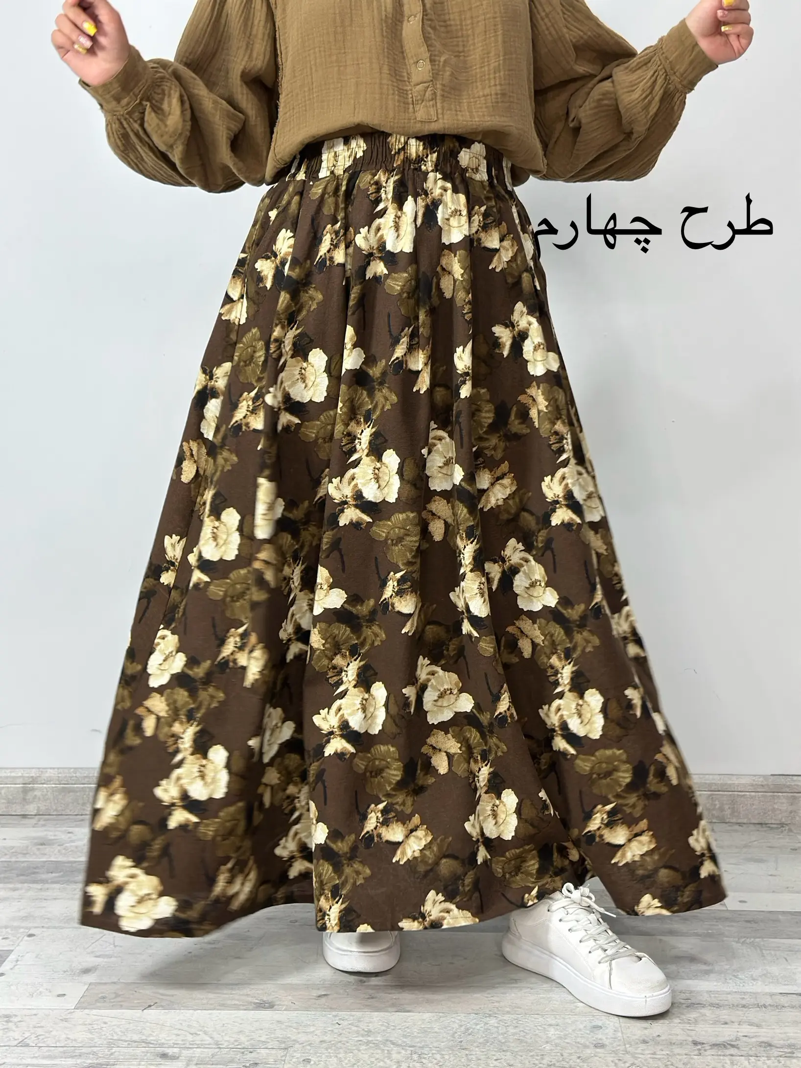 دامن طرحدار لینن وارداتی کد 852