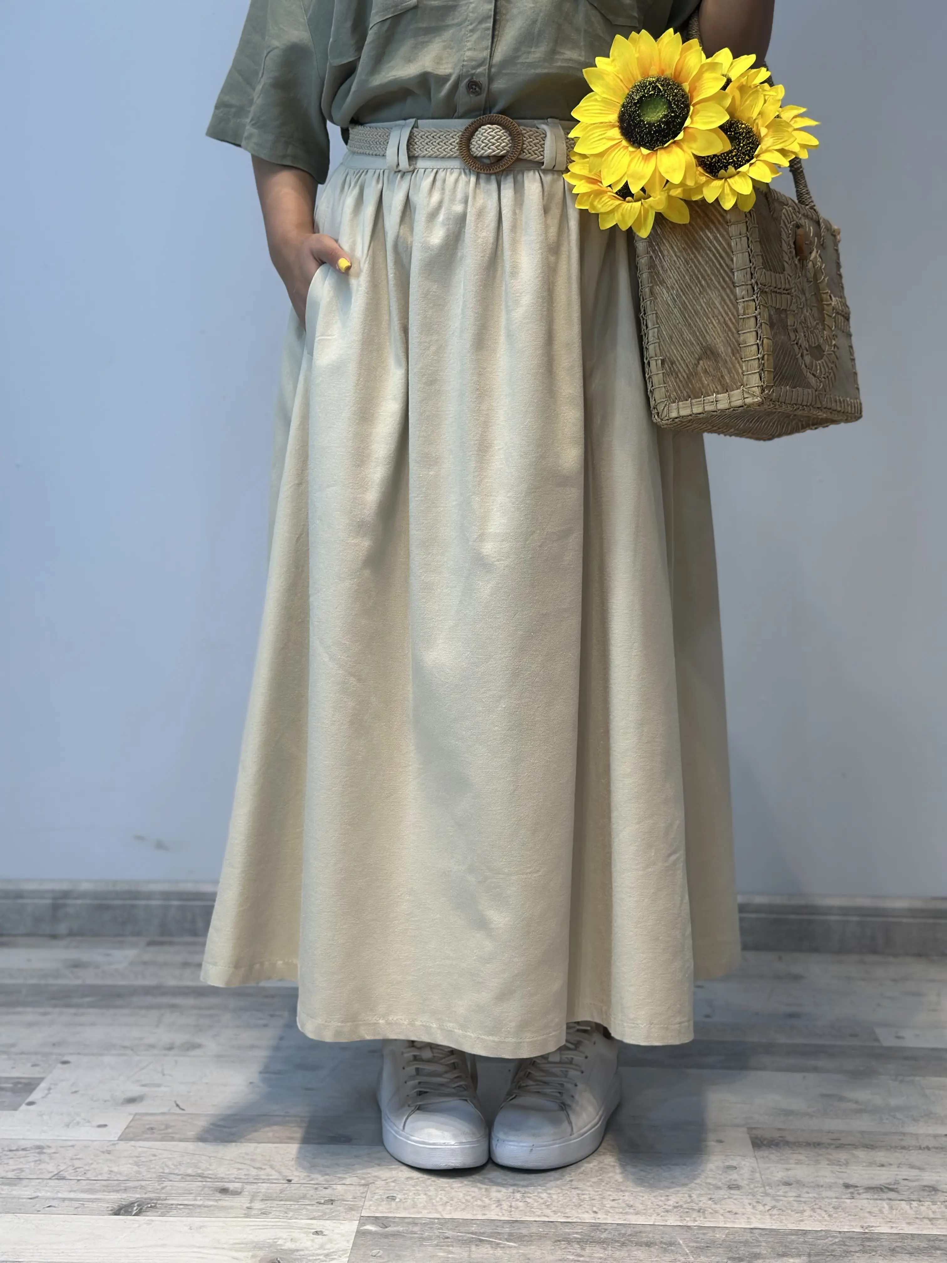 دامن لینن ساده کد 854