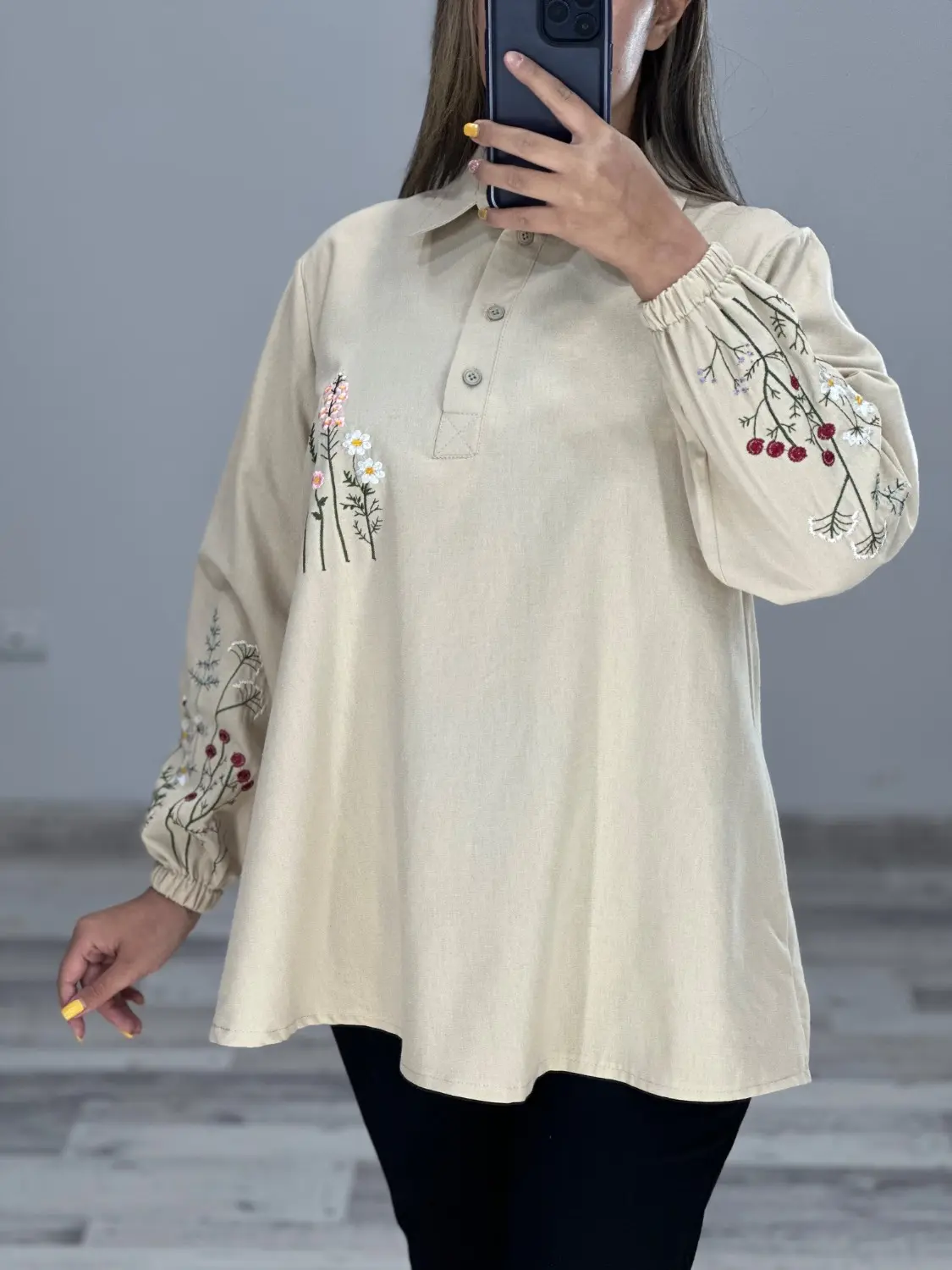 تونیک لینن گلدوزی شیما کد 846