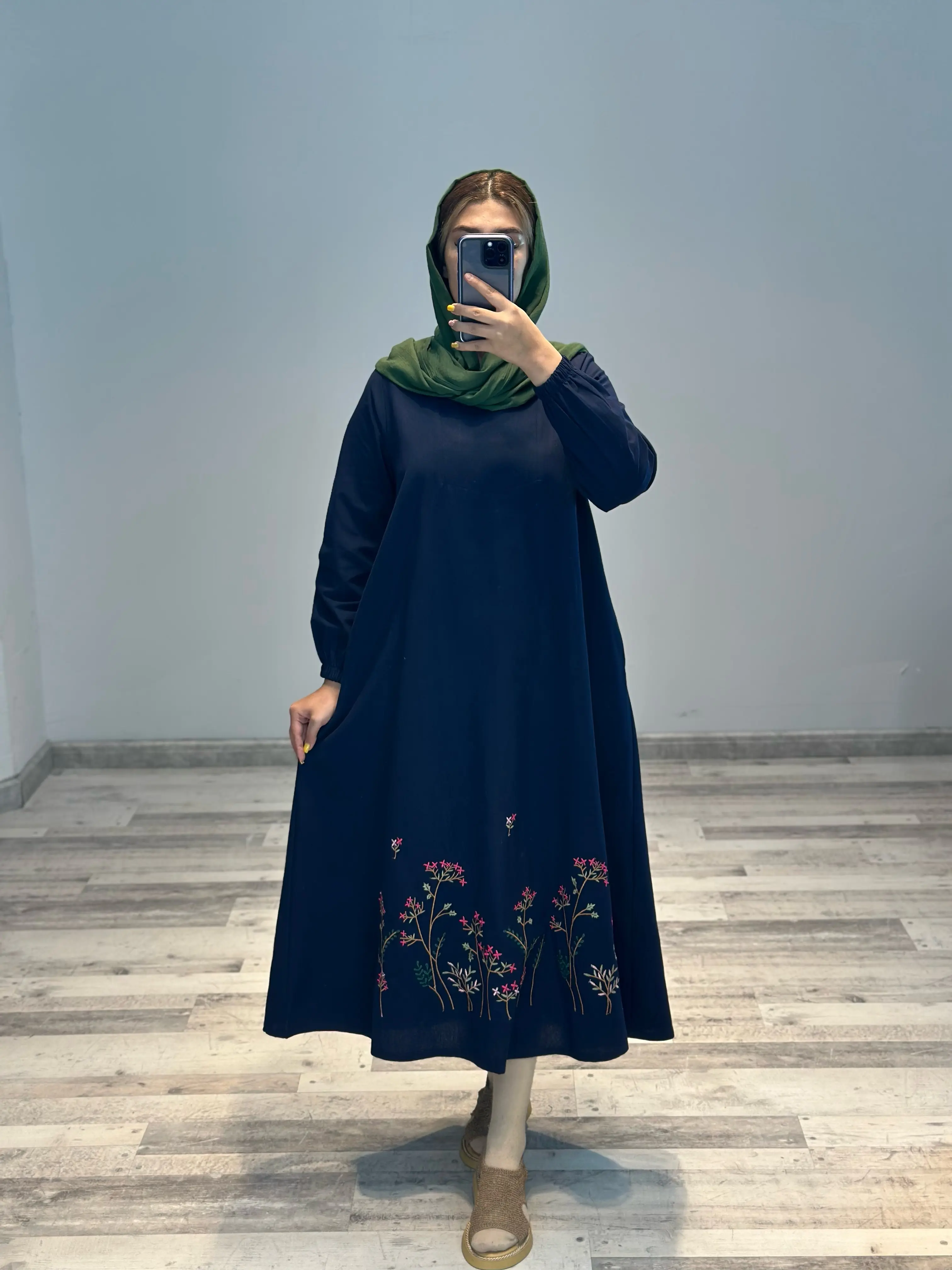 پیراهن مانتویی لینن مدل آستارا کد 849