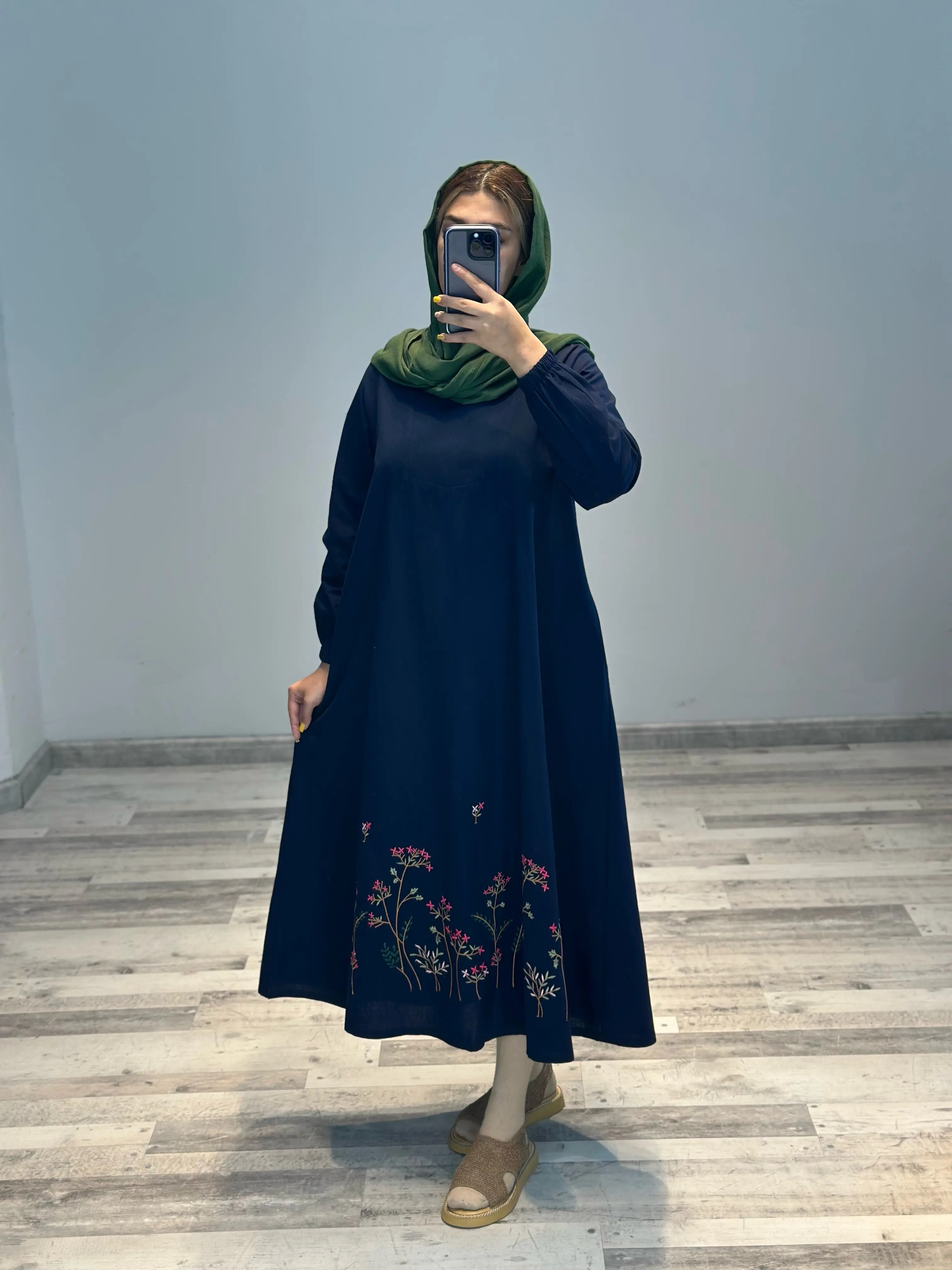 پیراهن مانتویی لینن مدل آستارا کد 849