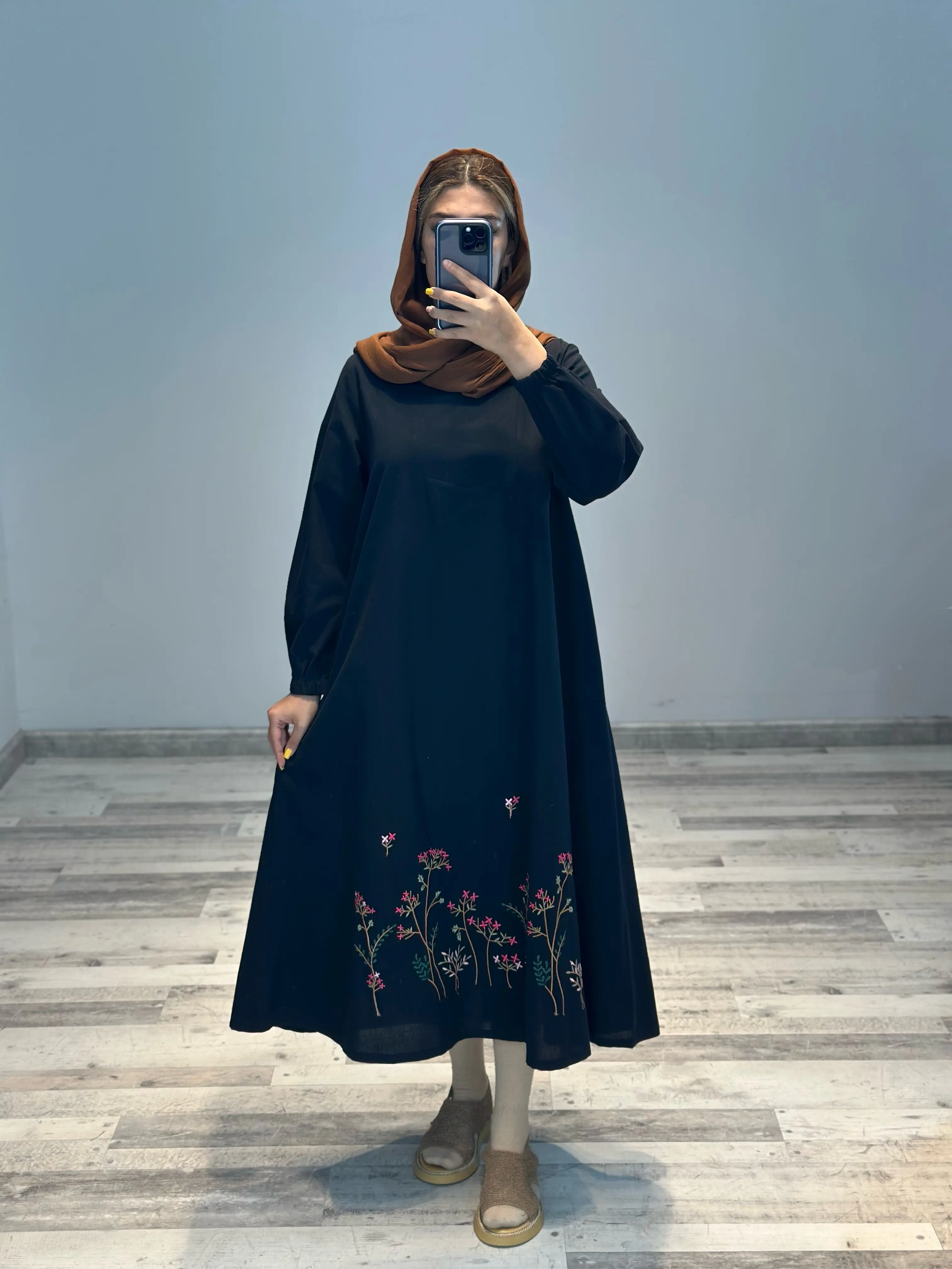 پیراهن مانتویی لینن مدل آستارا کد 849