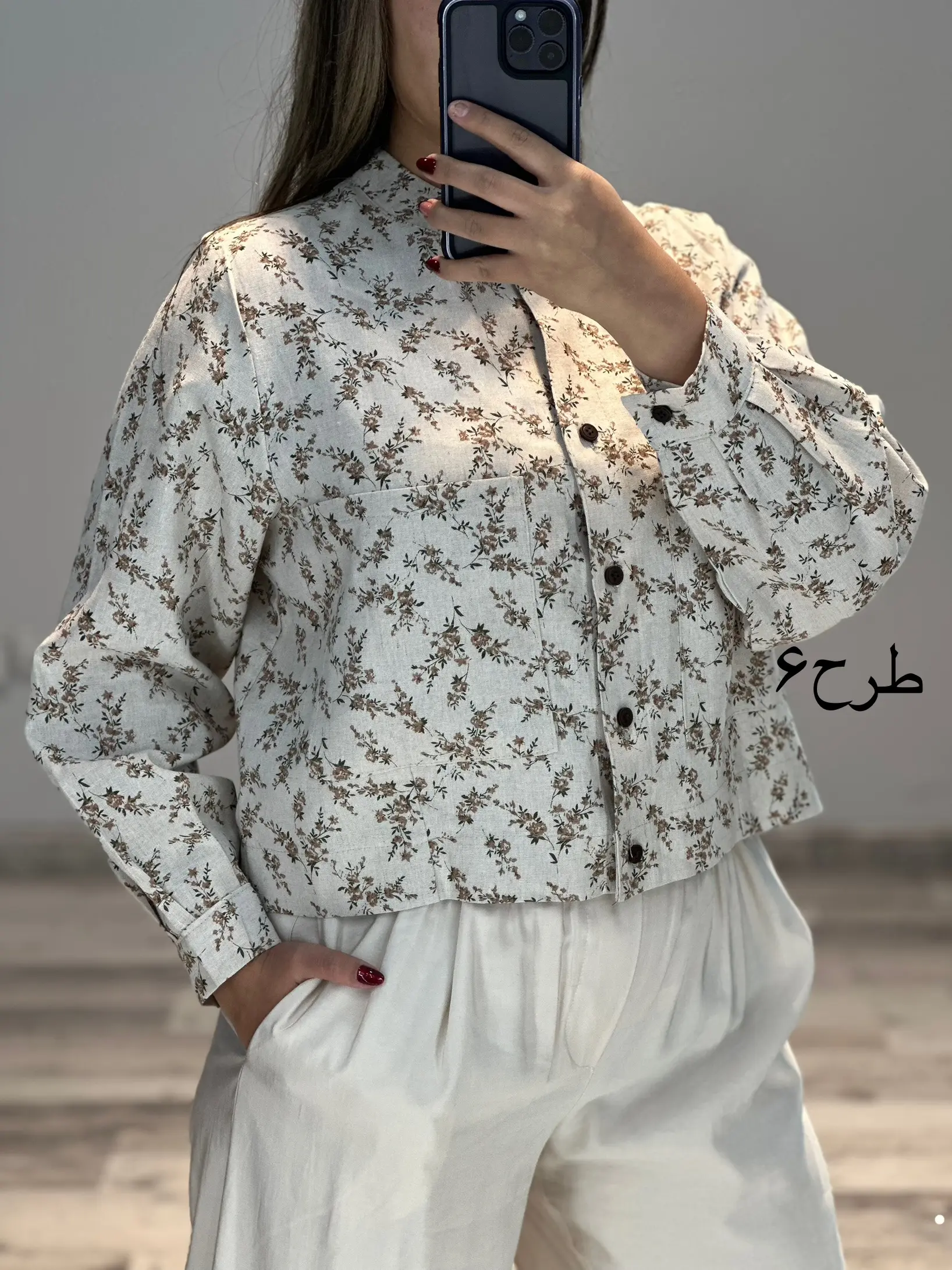 کراپ لینن گل ریز کد 857