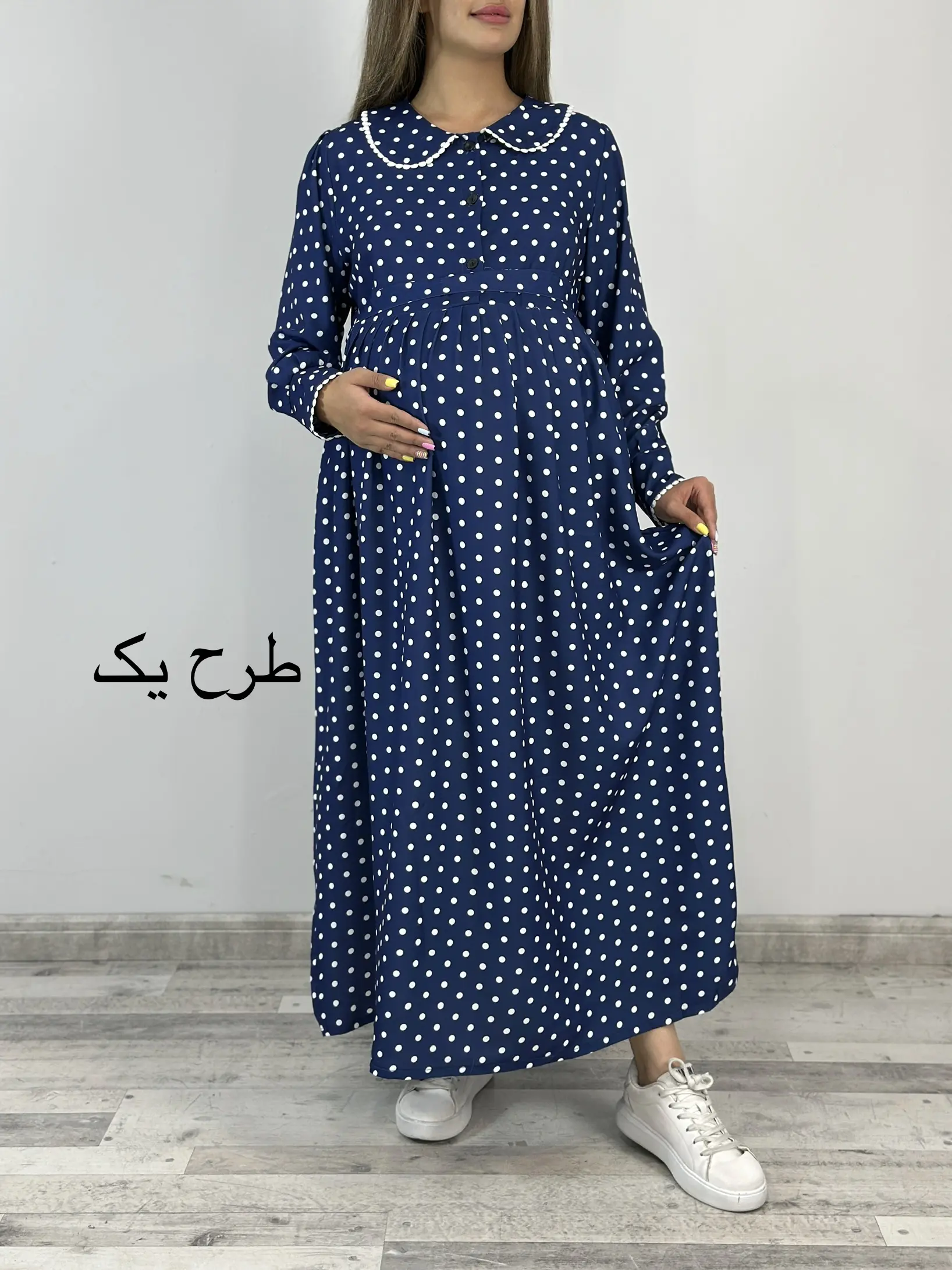 پیراهن مانتویی بارداری شیردهی آترین کد 885