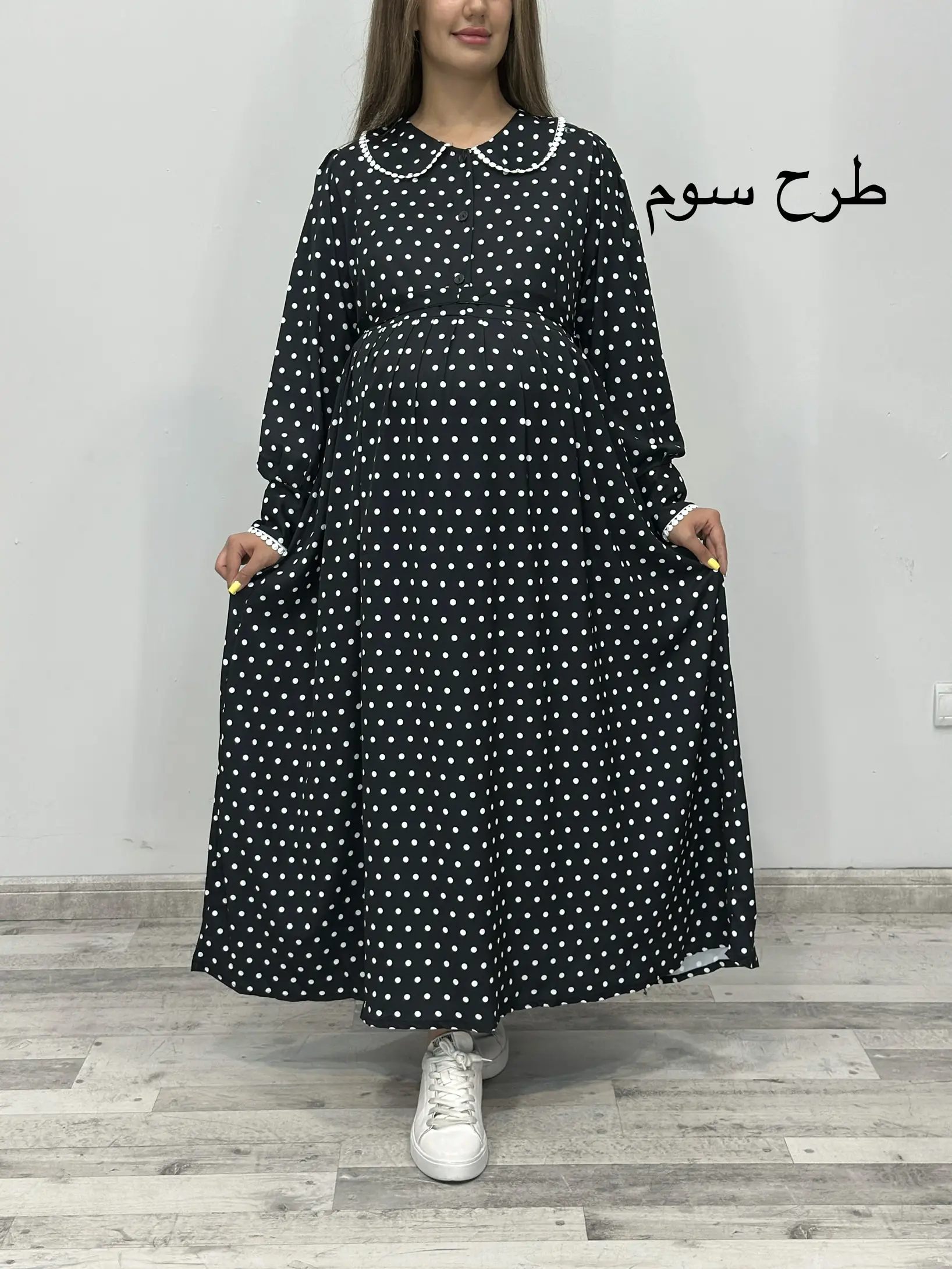 پیراهن مانتویی بارداری شیردهی آترین کد 885