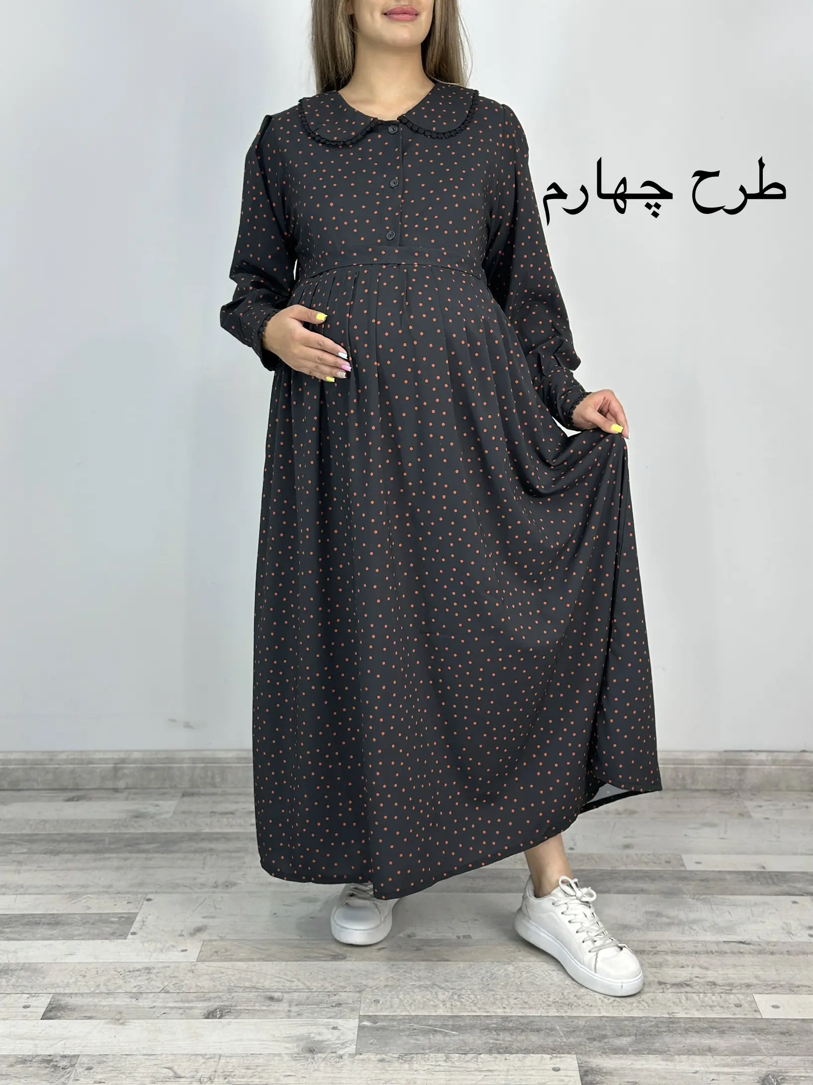 پیراهن مانتویی بارداری شیردهی آترین کد 885