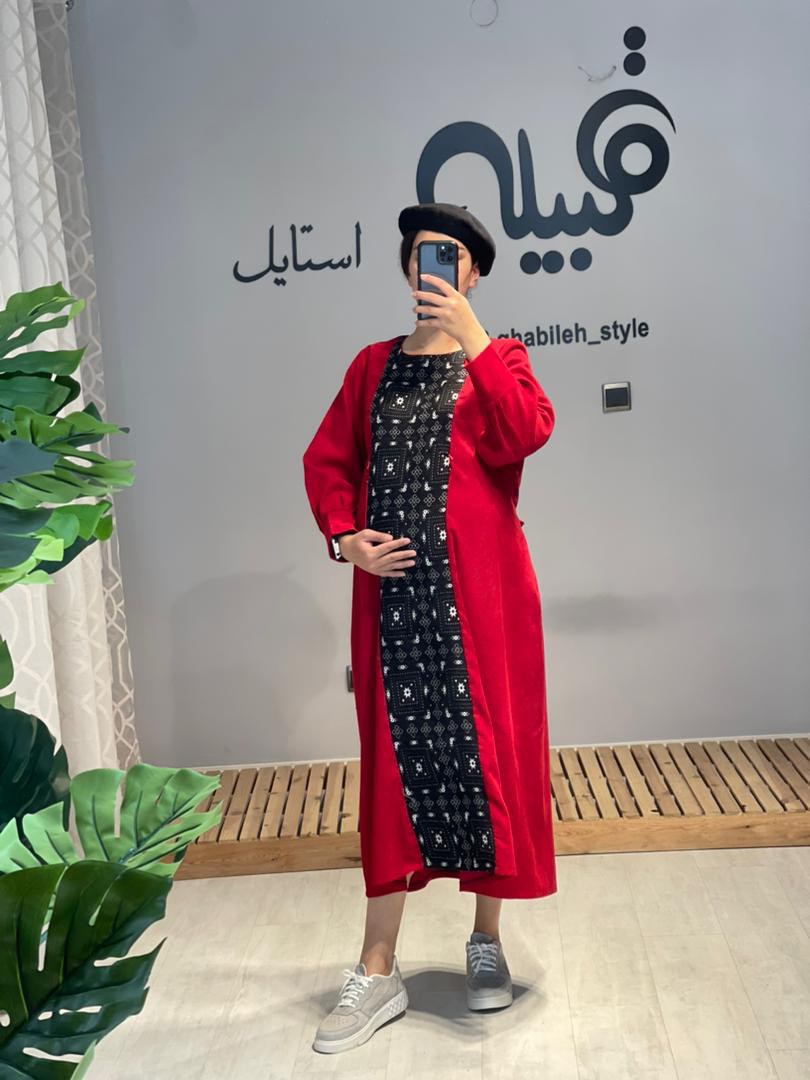 مانتو بارداری و شیردهی مخمل کبریتی(کد 568)