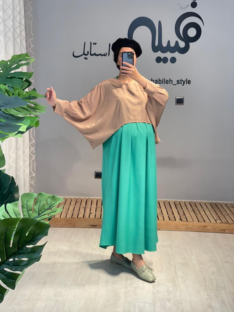 ست رویه و سارافون کرپ بارداری و شیردهی (کد 572)