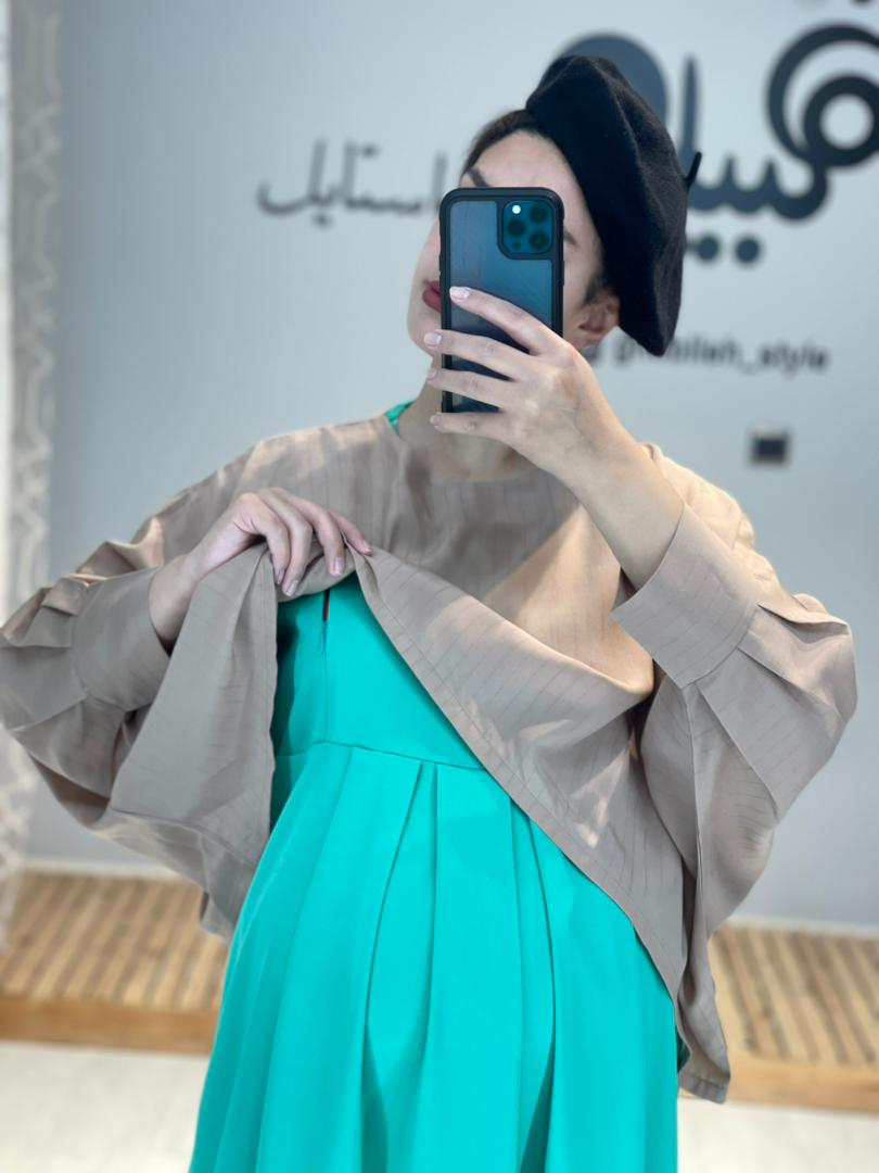 ست رویه و سارافون کرپ بارداری و شیردهی (کد 572)