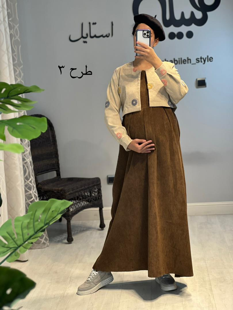 کت و سارافون مخمل کبریتی( کد 584)