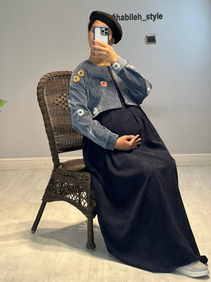 کت و سارافون مخمل کبریتی( کد 584)