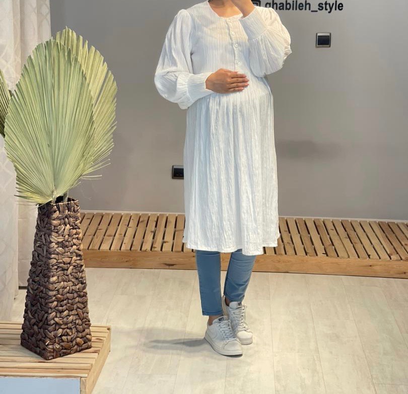 مانتو کراش کوتاه سفید(کد 887)