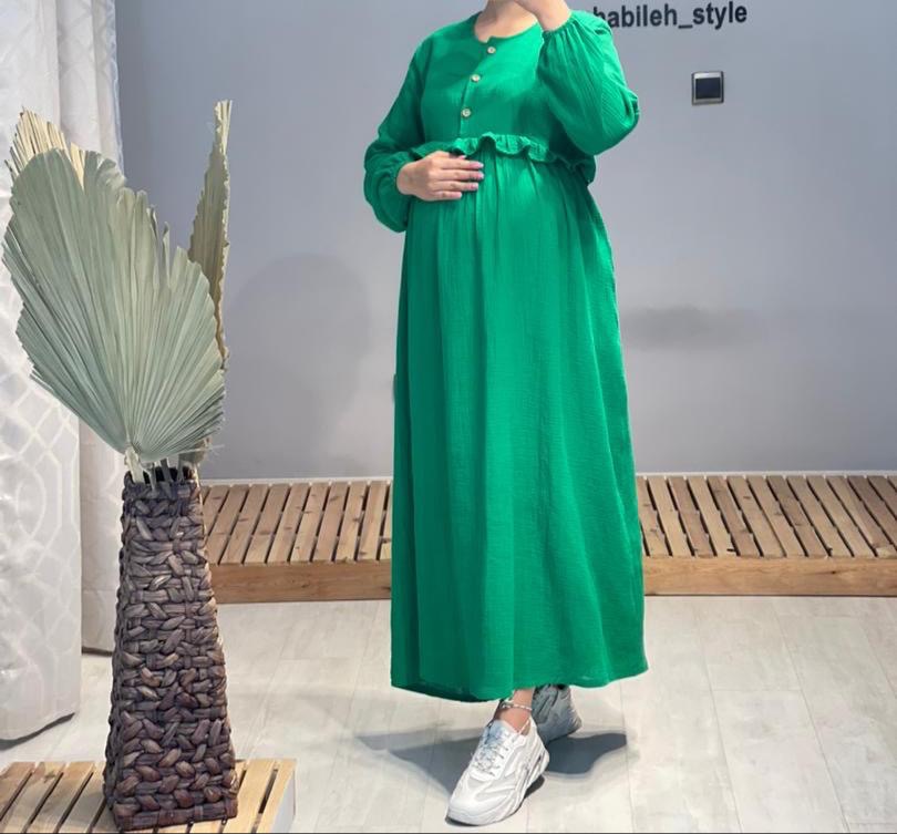 مانتو بلند لینن بارداری و شیردهی( کد 537)