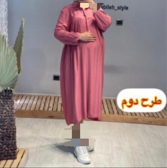 مانتو بارداری و شیردهی کرپ اسکارا راه راه کد 518