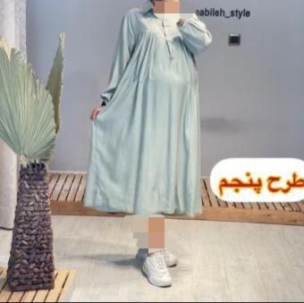 مانتو بارداری و شیردهی کرپ اسکارا راه راه کد 518