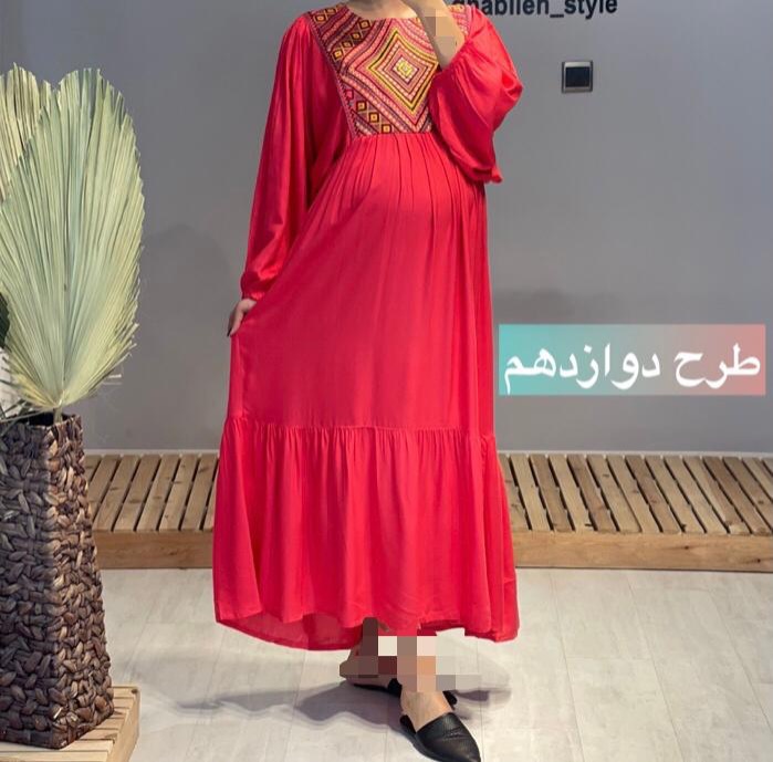 لباس بلند بارداری نخی سوزندوزی (کد 279)