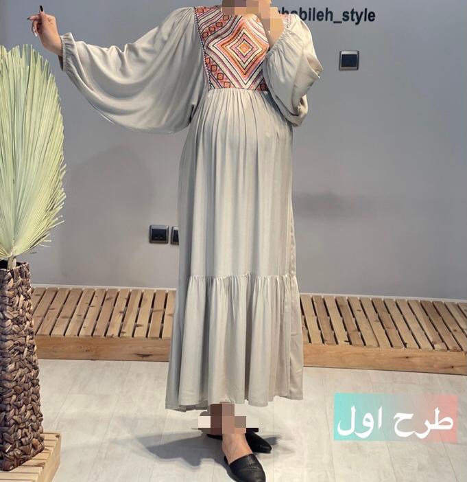 لباس بلند بارداری نخی سوزندوزی (کد 279)