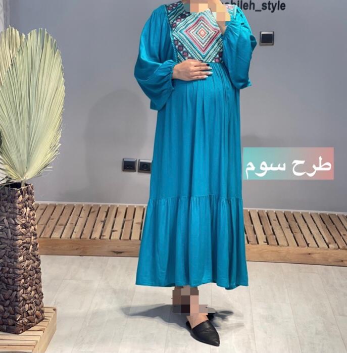 لباس بلند بارداری نخی سوزندوزی (کد 279)