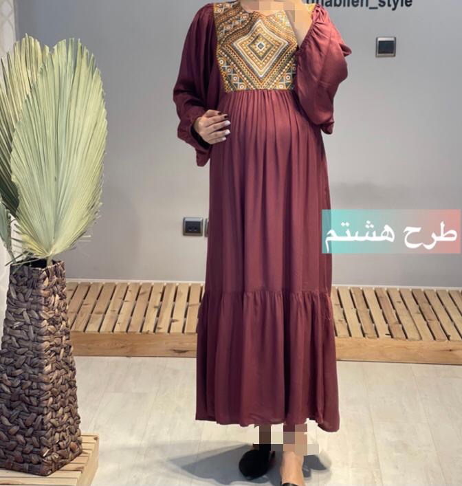 لباس بلند بارداری نخی سوزندوزی (کد 279)