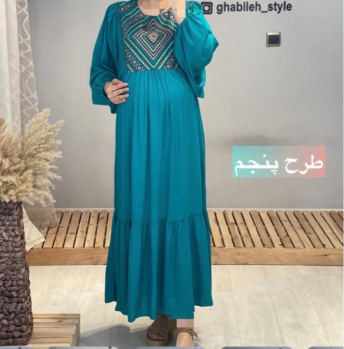 لباس بلند بارداری نخی سوزندوزی (کد 279)