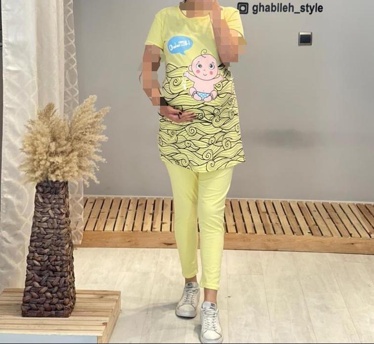 پیراهن فانتزی بارداری طرح بچه مدل موج( کد 524)