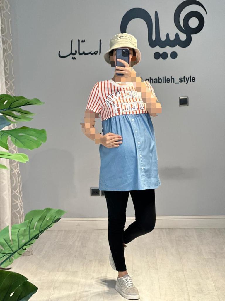 تیشرت دو رنگ بارداری و شیردهی( کد 601)