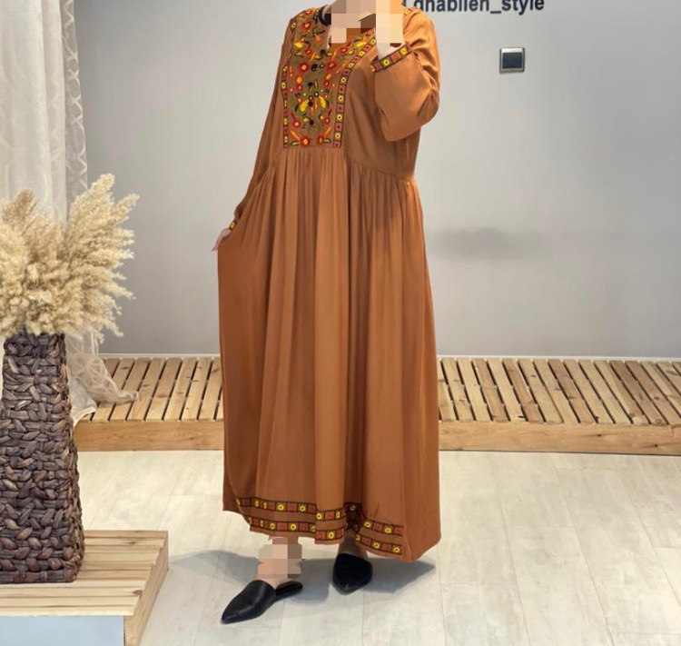 پیراهن نخی گلدوزی بارداری و شیردهی( کد 467)