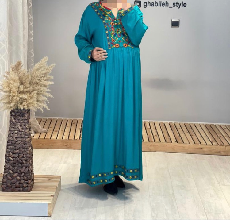 پیراهن نخی گلدوزی بارداری و شیردهی( کد 467)