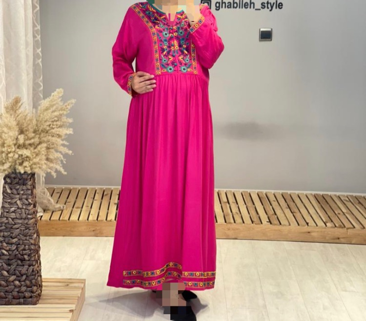 پیراهن نخی گلدوزی بارداری و شیردهی( کد 467)