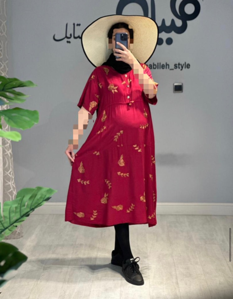 پیراهن بارداری نخی خامه دوزی(کد 619)