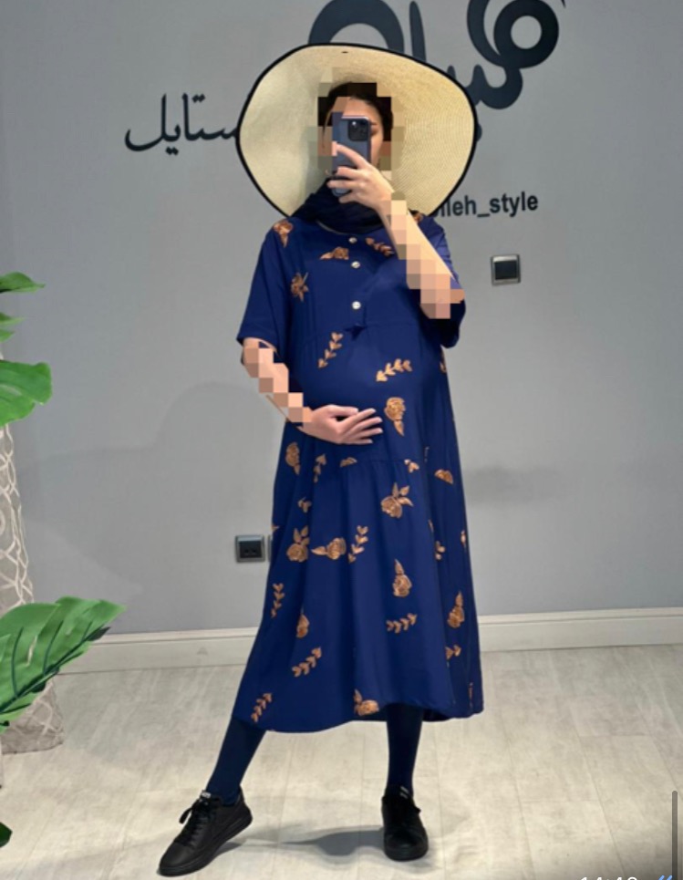 پیراهن بارداری نخی خامه دوزی(کد 619)
