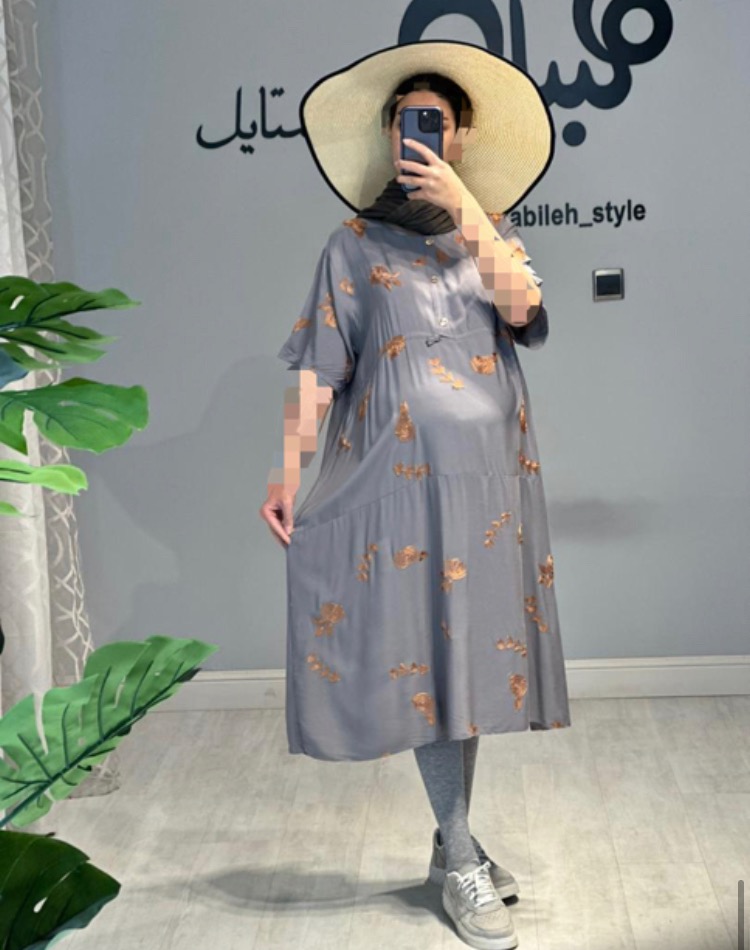پیراهن بارداری نخی خامه دوزی(کد 619)