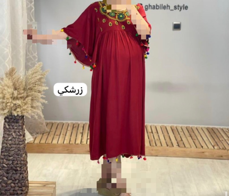 پیراهن بارداری نخی منگوله(کد 523)