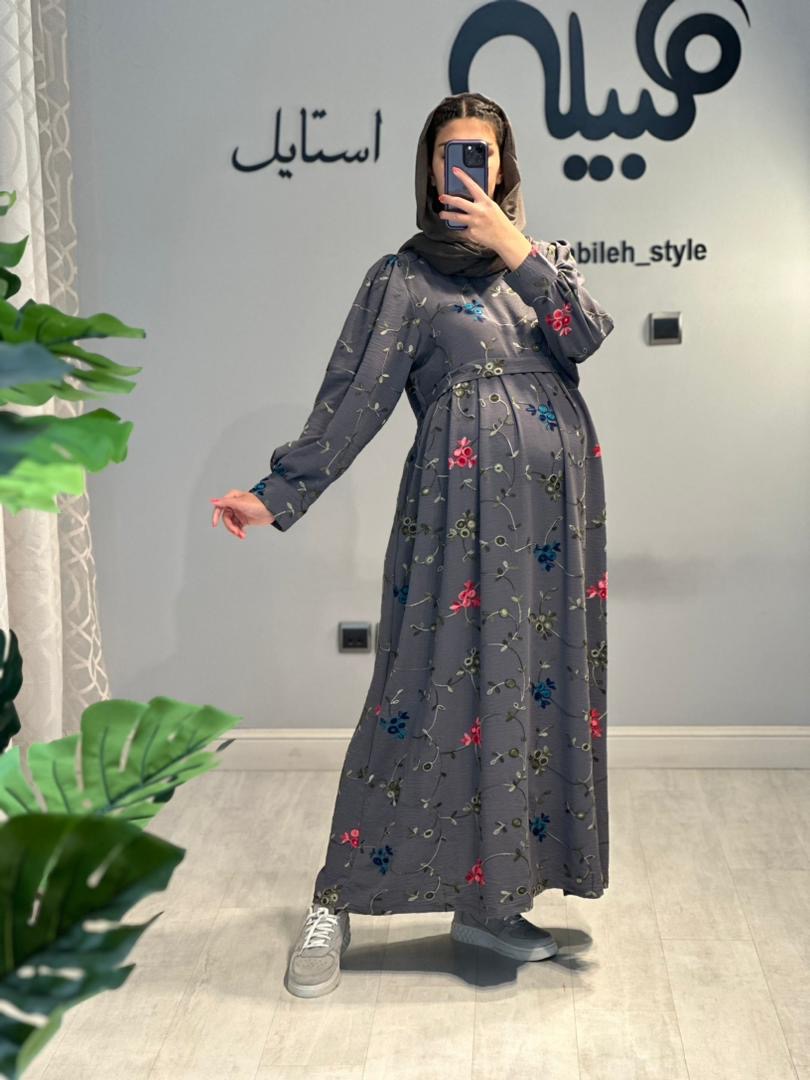مانتو بارداری و شیردهی ابروبادی خامه دوزی(کد 625)