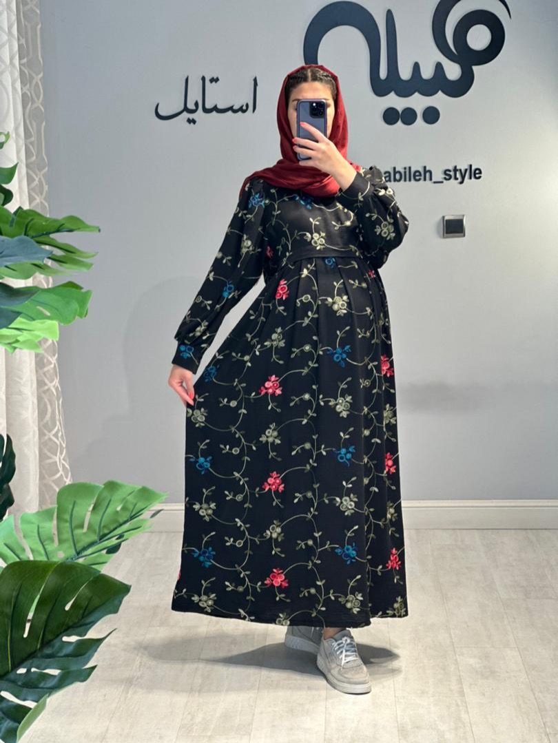 مانتو بارداری و شیردهی ابروبادی خامه دوزی(کد 625)