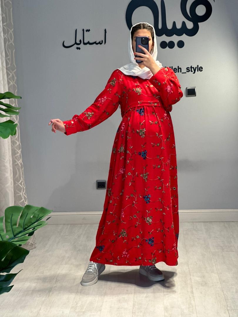 مانتو بارداری و شیردهی ابروبادی خامه دوزی(کد 625)